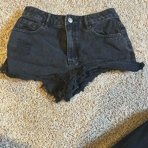 Pacsun High Rise Festival Black Jean Shorts